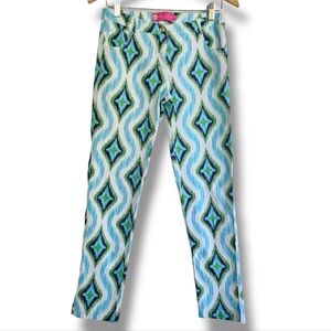 Macbeth Collections By Margaret Joseph Blue White Pants Size S Tapered Ankle